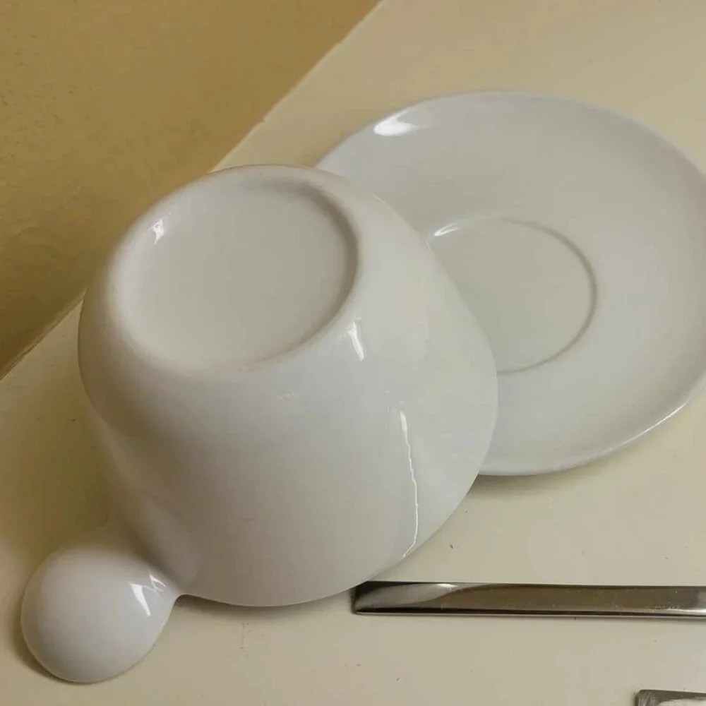 Crate & Barrel - Harmony Tea Cups with Spoons - Set of 2